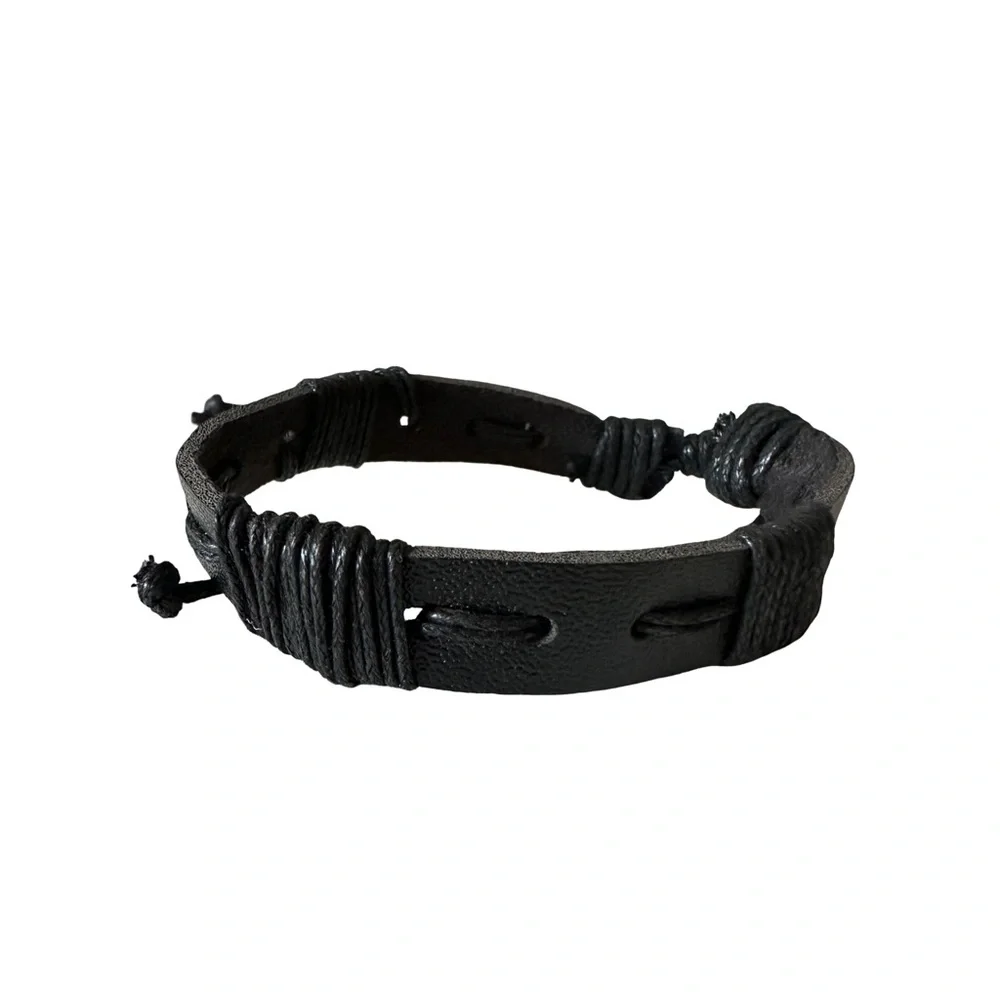 ⭐️ 5 for $25 Black Leather Bracelet Adjustable